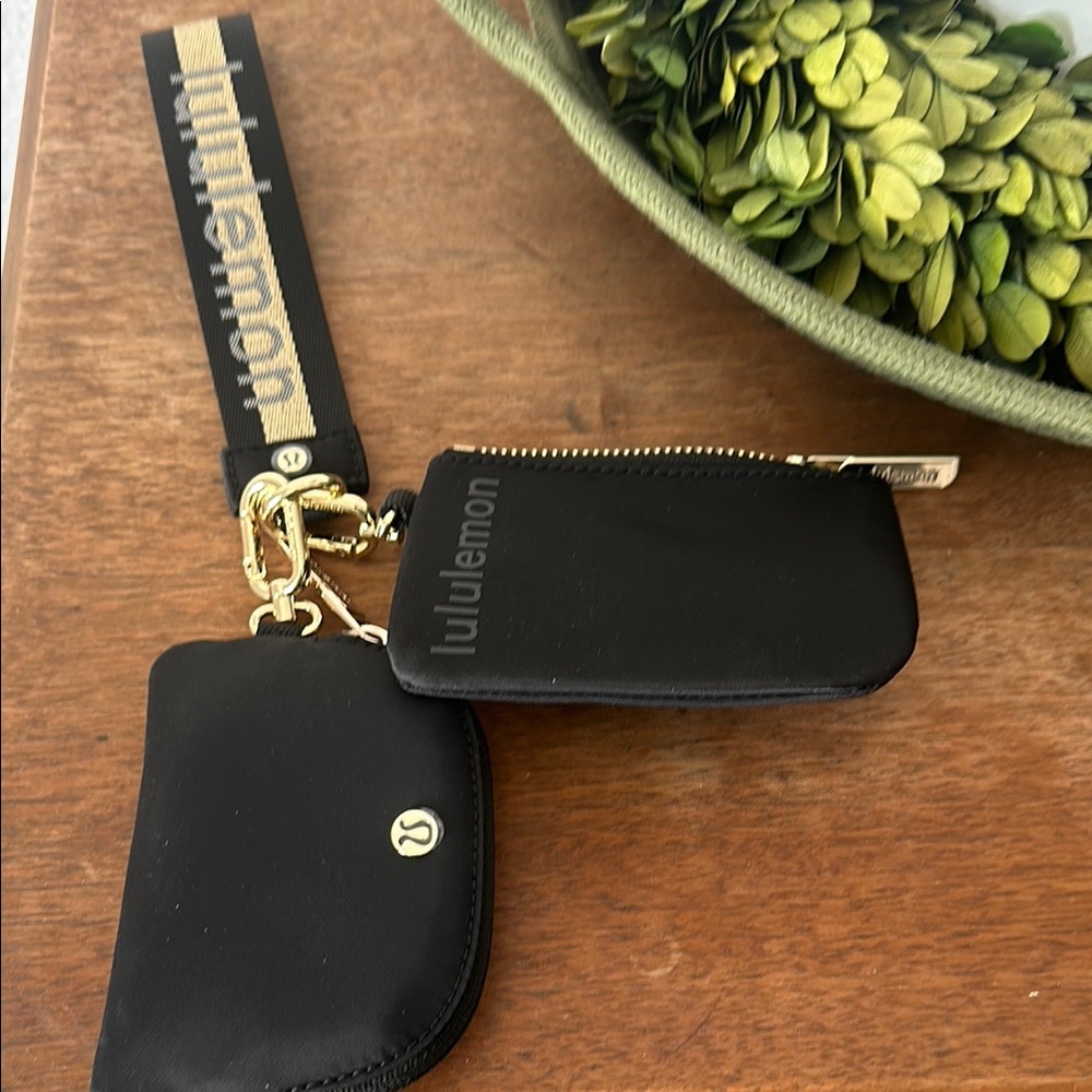 Lululemon Black Pouch Duo with Gold Accents